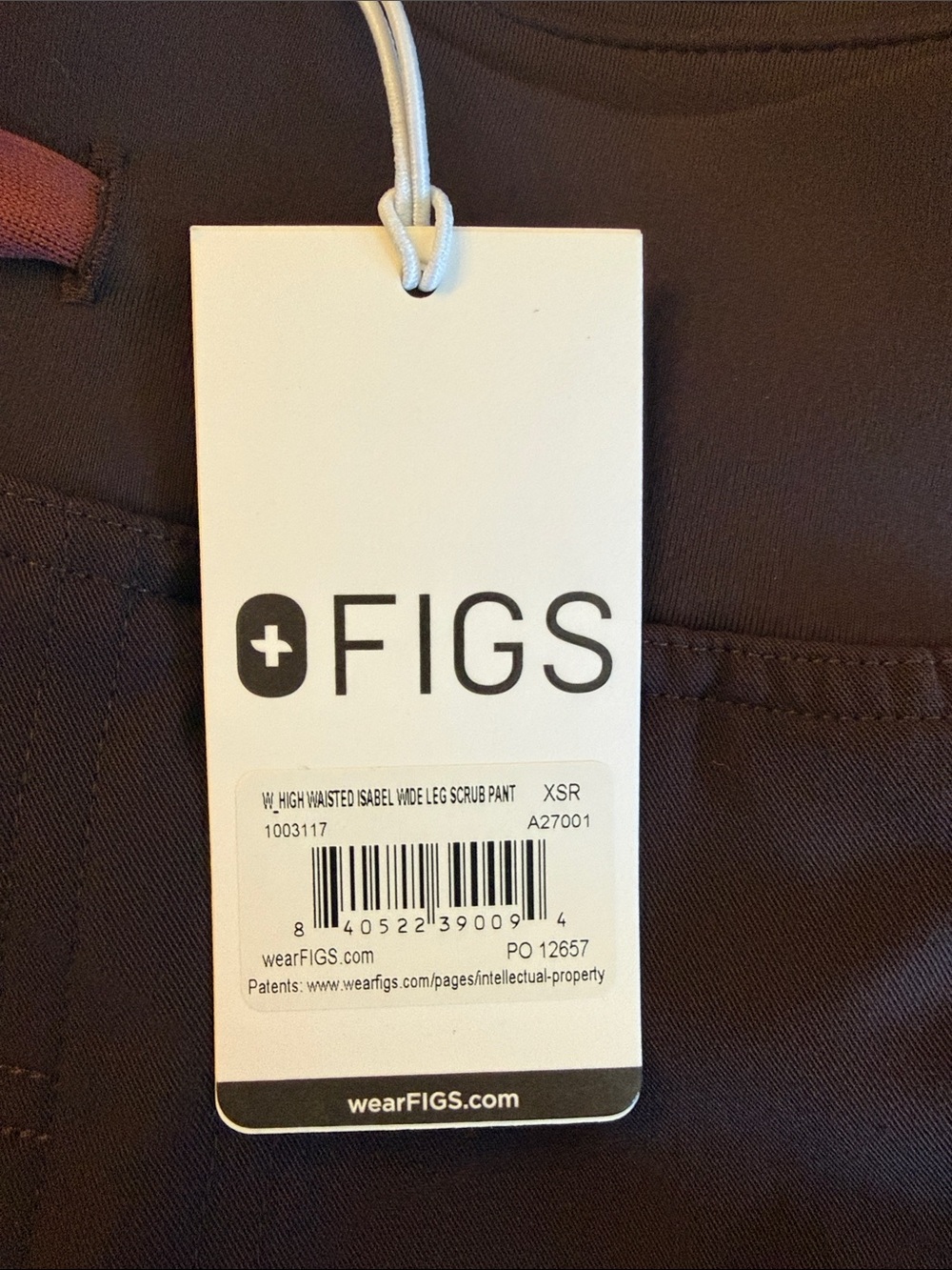 NWT Figs Espresso Isabel High-Waisted Wide-Leg Scrub Pants - Picture 2 of 9